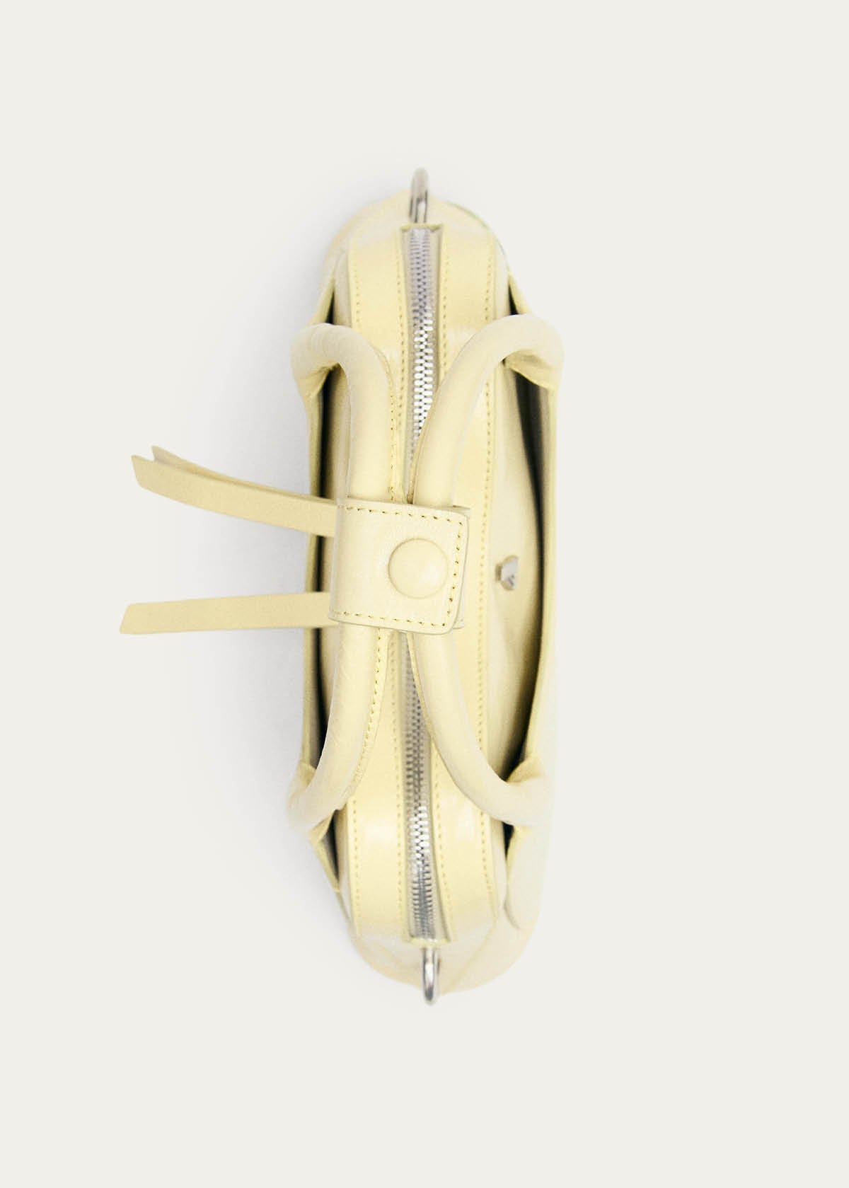 Hilma Mini Borsa in Pelle Verniciata Giallo Pallido