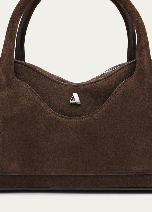Sac en cuir marron mini Hilma en daim-image