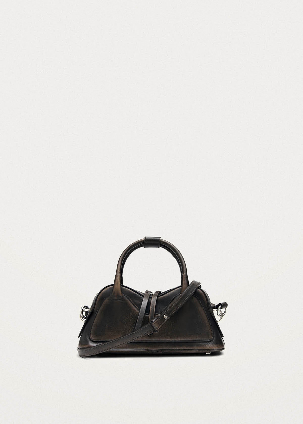 Hilma Mini Vintage Effect Brown Leather Bag