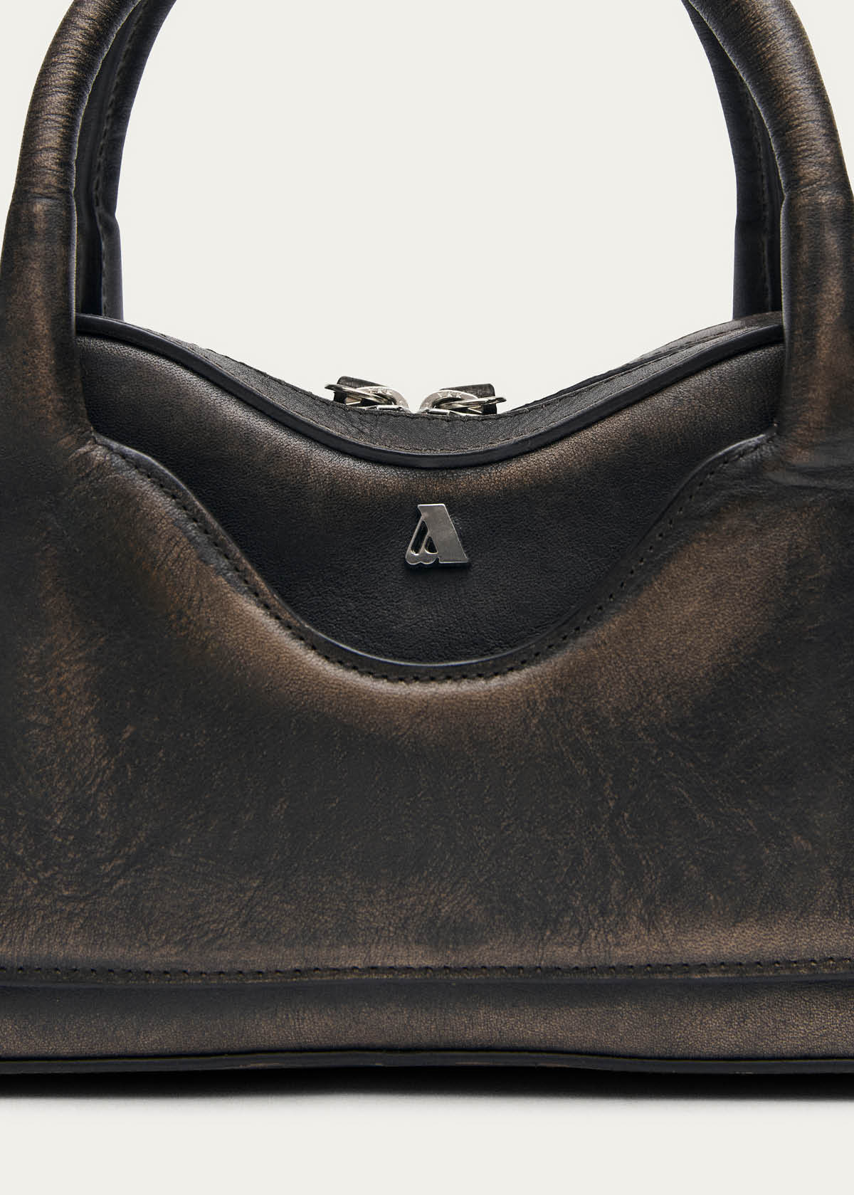Hilma Mini Vintage Effect Brown Leather Bag