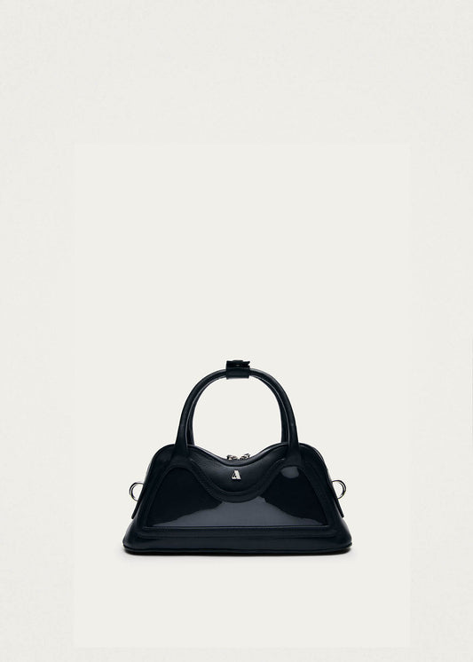 Sac en cuir noir vinyle mini Hilma-image