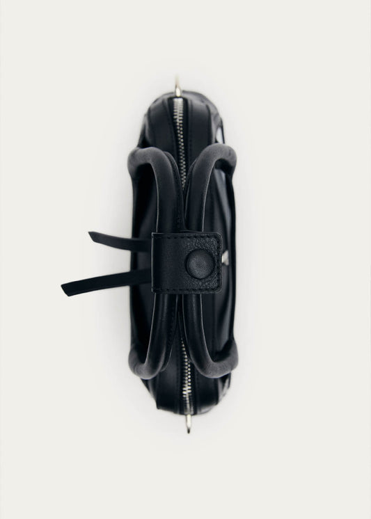 Sac en cuir noir vinyle mini Hilma-image