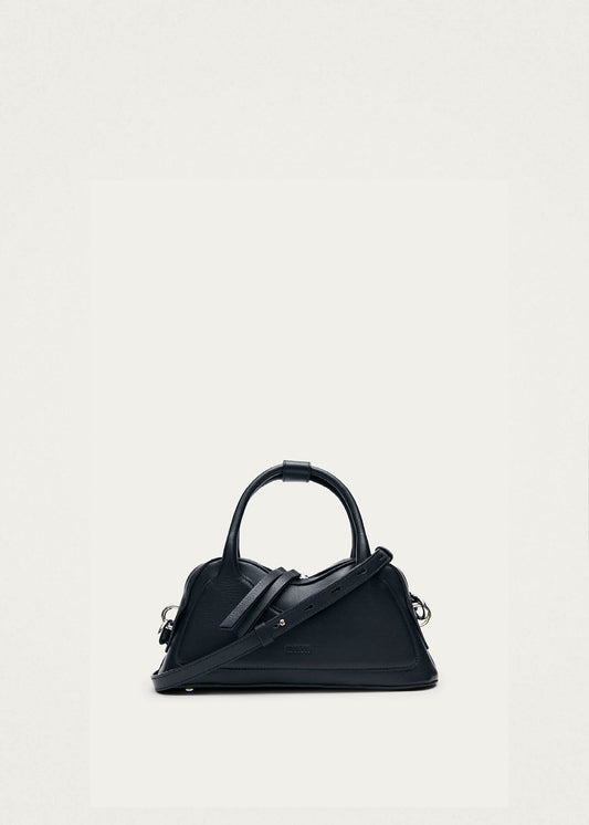 Sac en cuir noir vinyle mini Hilma-image