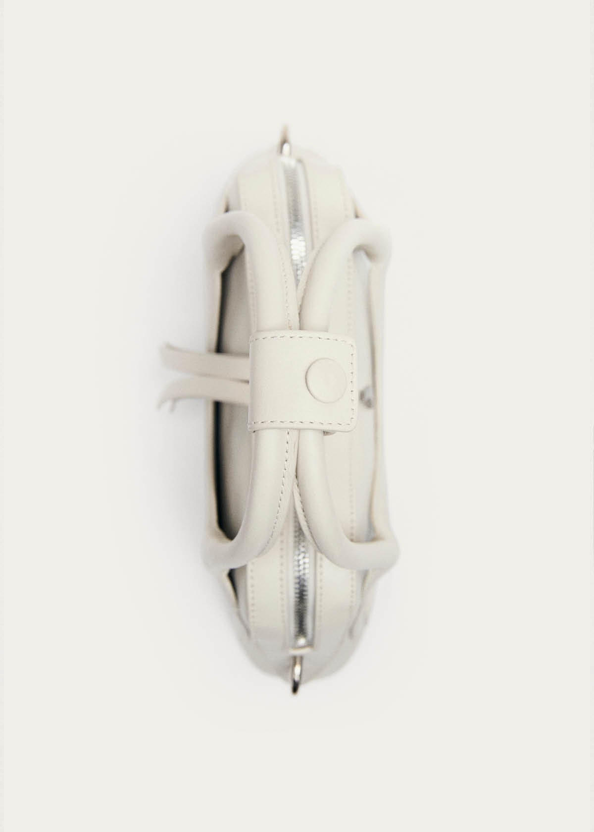 Bolso pequeño Hilma de vinilo blanco y cuero