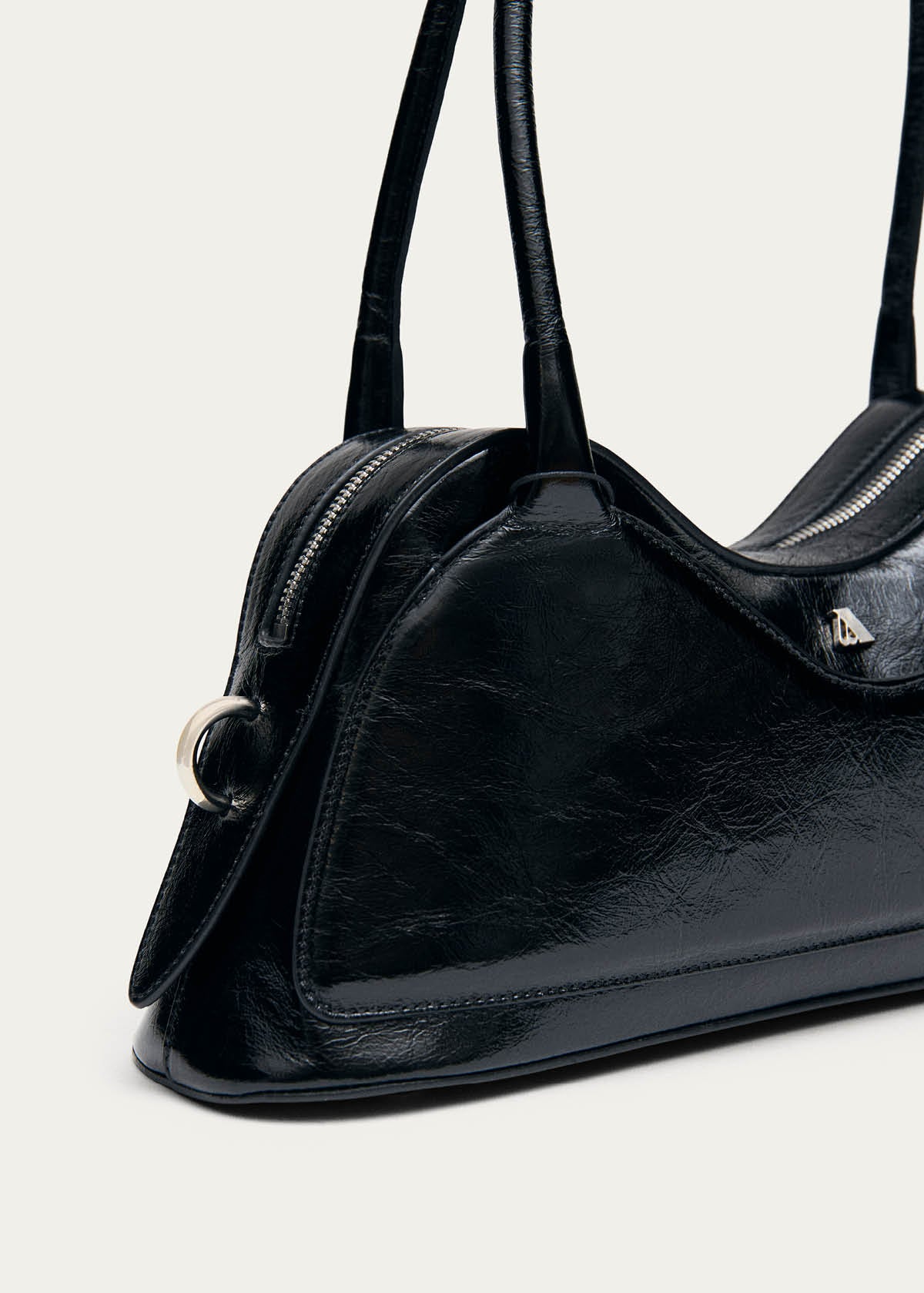 Hilma Sac en Cuir Verni Noir