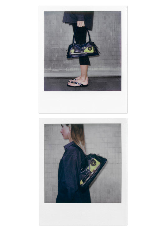 Sac en cuir vinyle noir Hilma-image