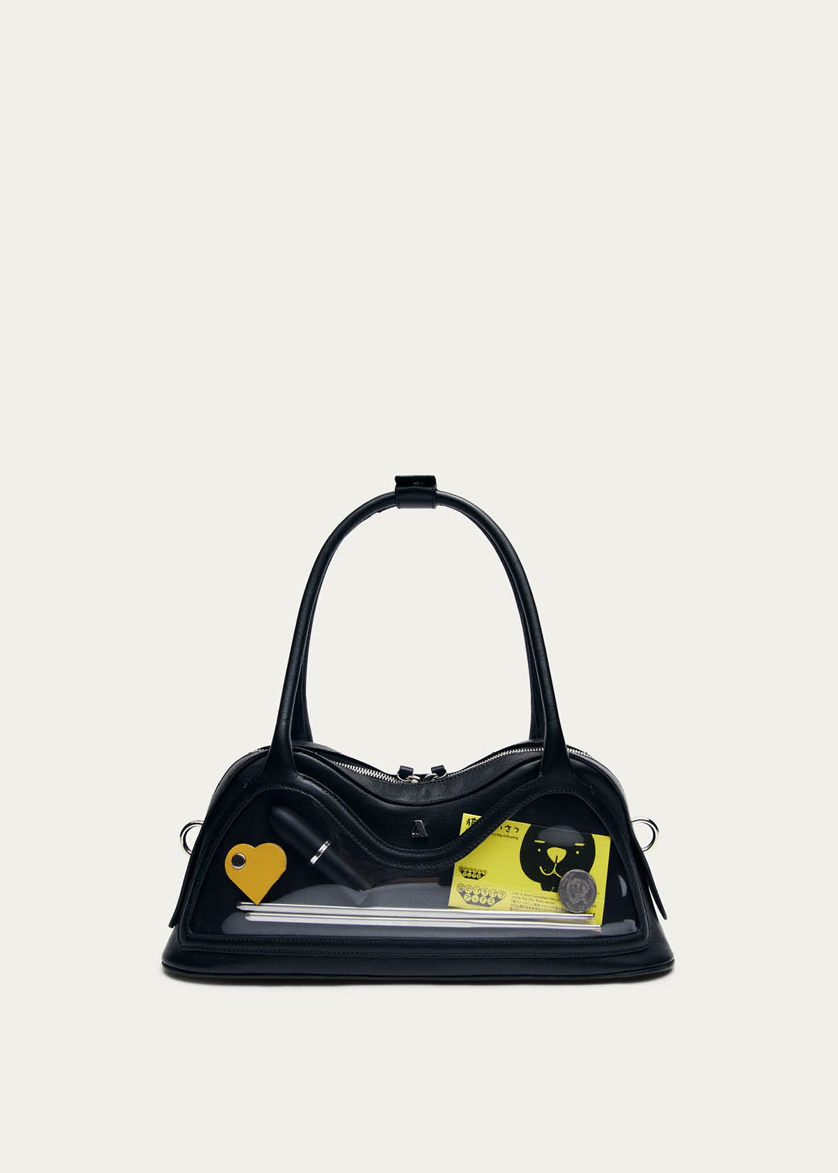 Bolso de cuero negro de vinilo Hilma