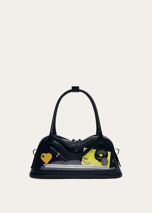 Sac en cuir vinyle noir Hilma-image