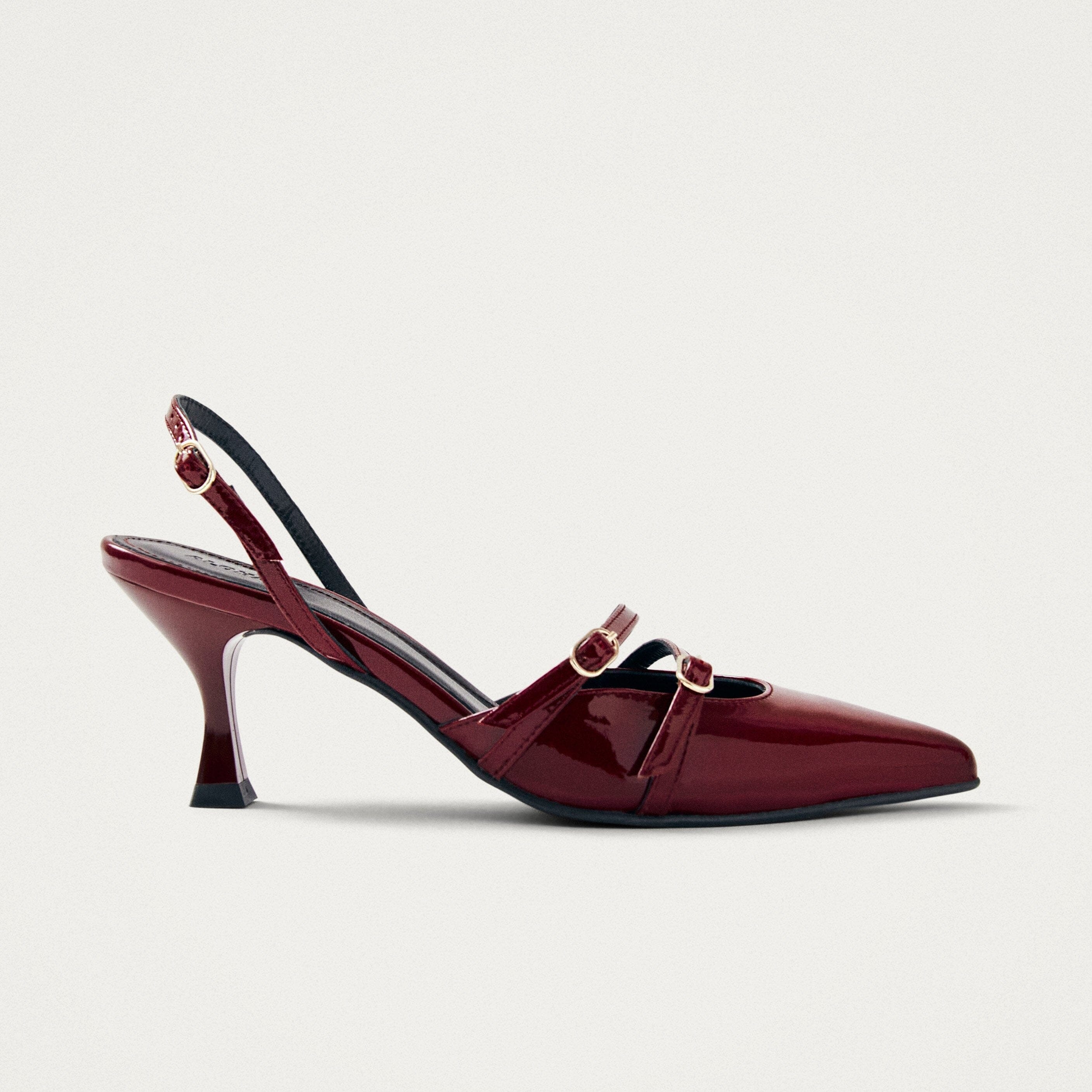 Joelle Burgundy Patent Leather Pumps | ALOHAS