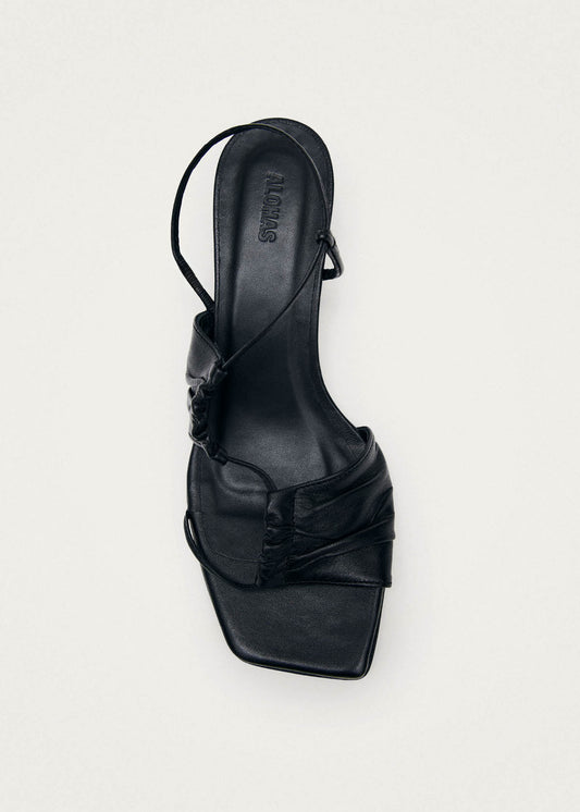 Juniper schwarze Ledersandalen-image