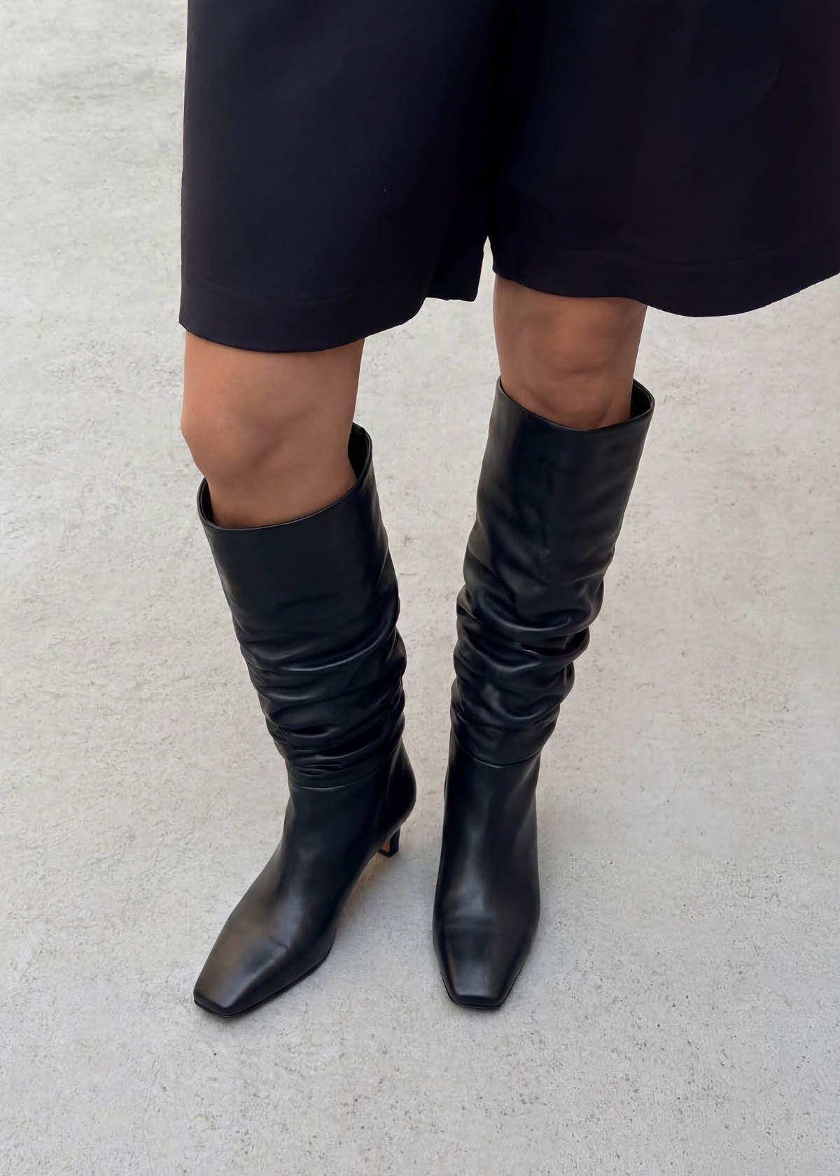 Kalila Black Leather Boots | ALOHAS