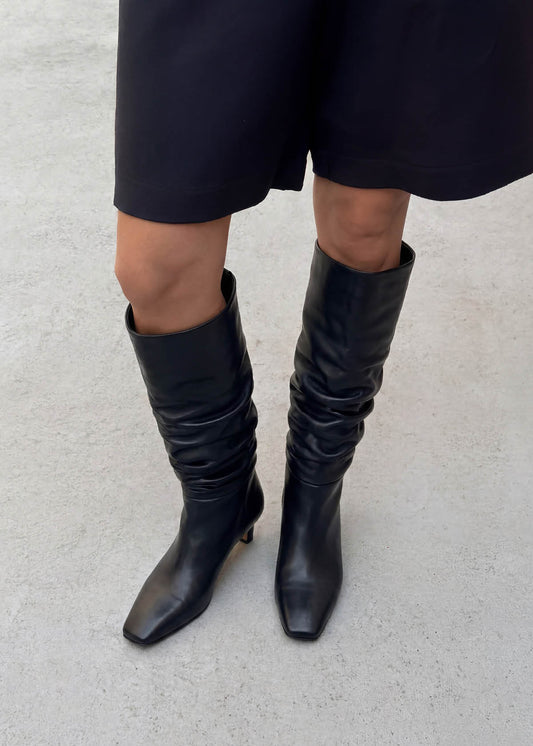 Kalila Black Leather Boots-image