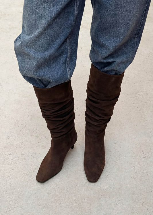 Kalila Suede Brown Leather Boots-image