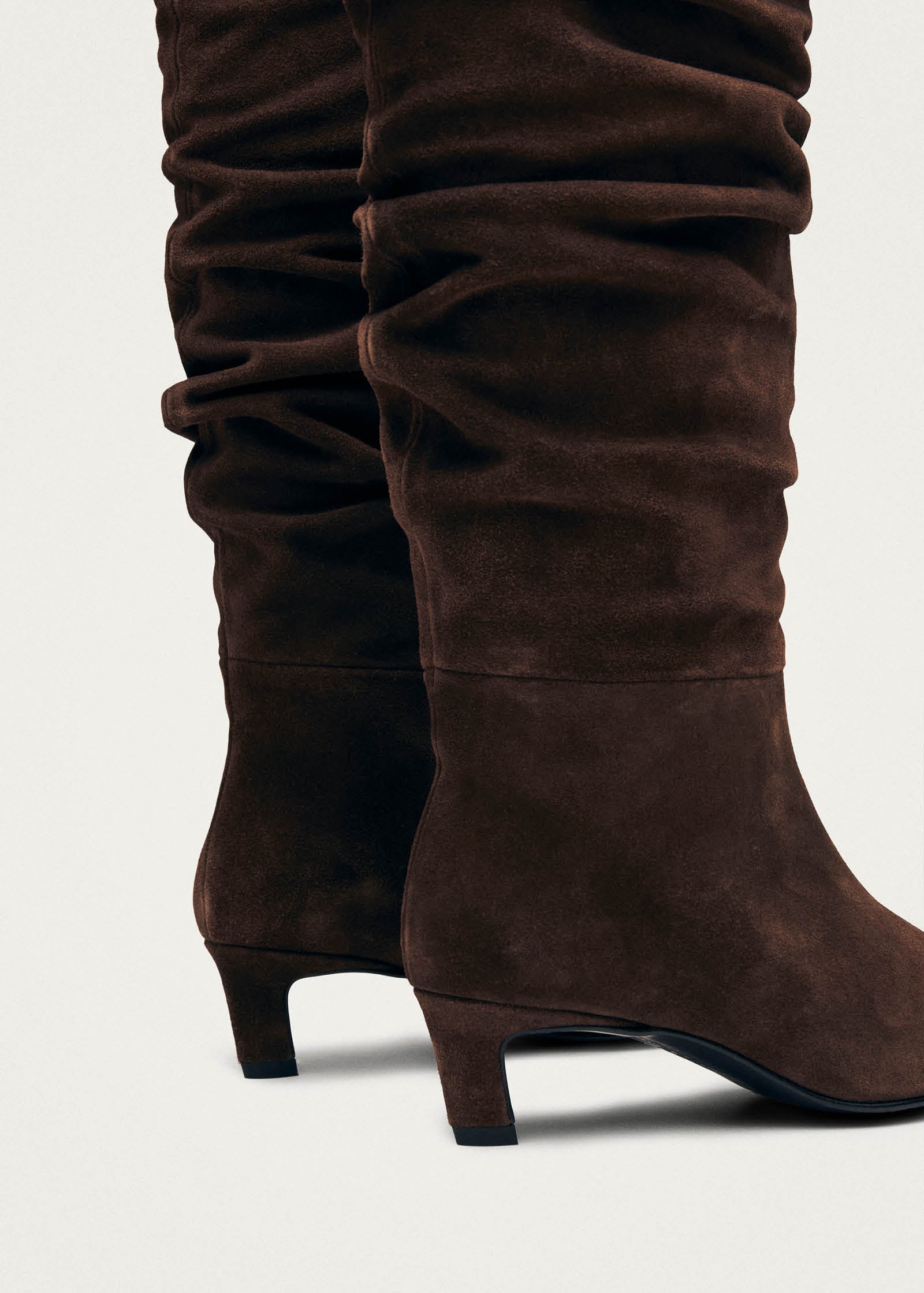 Kalila Suede Brown Leather Boots | ALOHAS