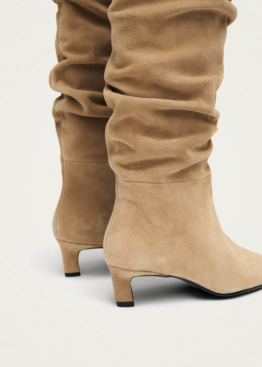 Kalila Suede Sand Leather Boots-image