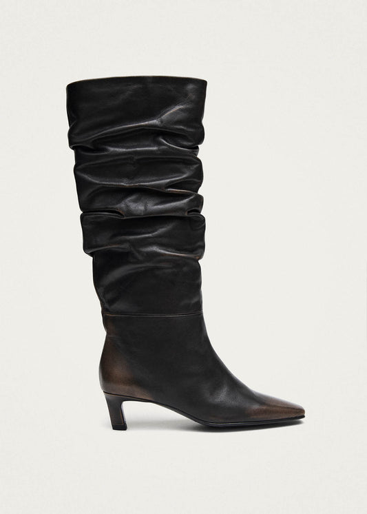 Kalila Vintage Effect Brown Leather Boots