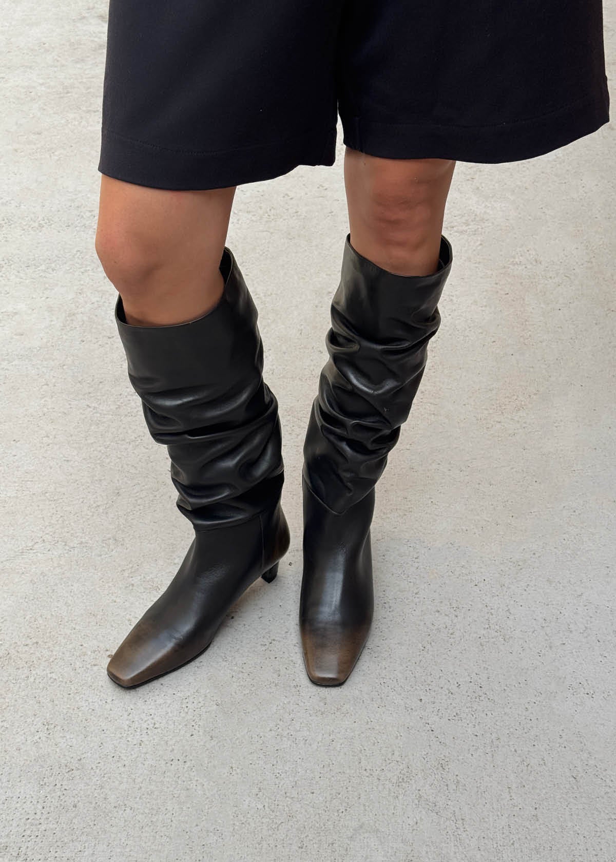 Kalila Vintage Effect Brown Leather Boots