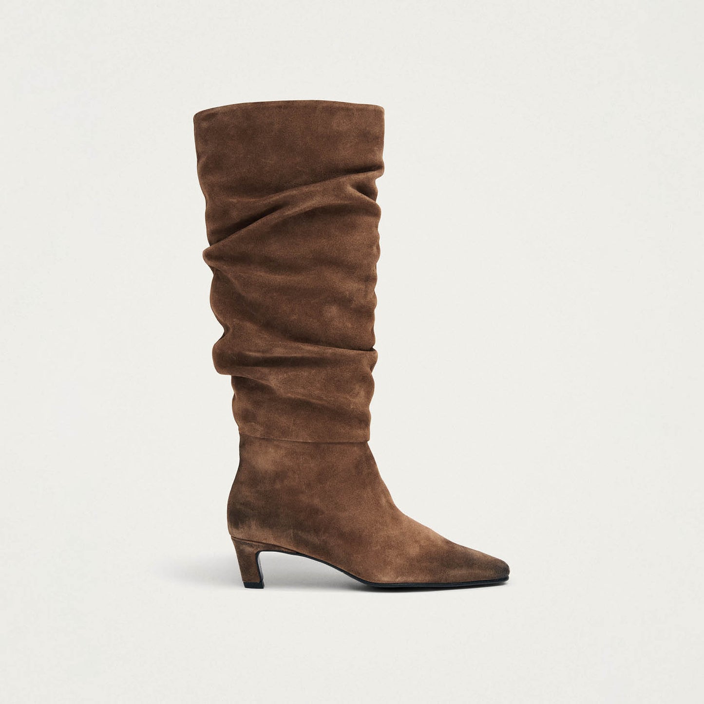 Kalila Botas de Cuero Color Cognac con Efecto Vintage de Gamuza