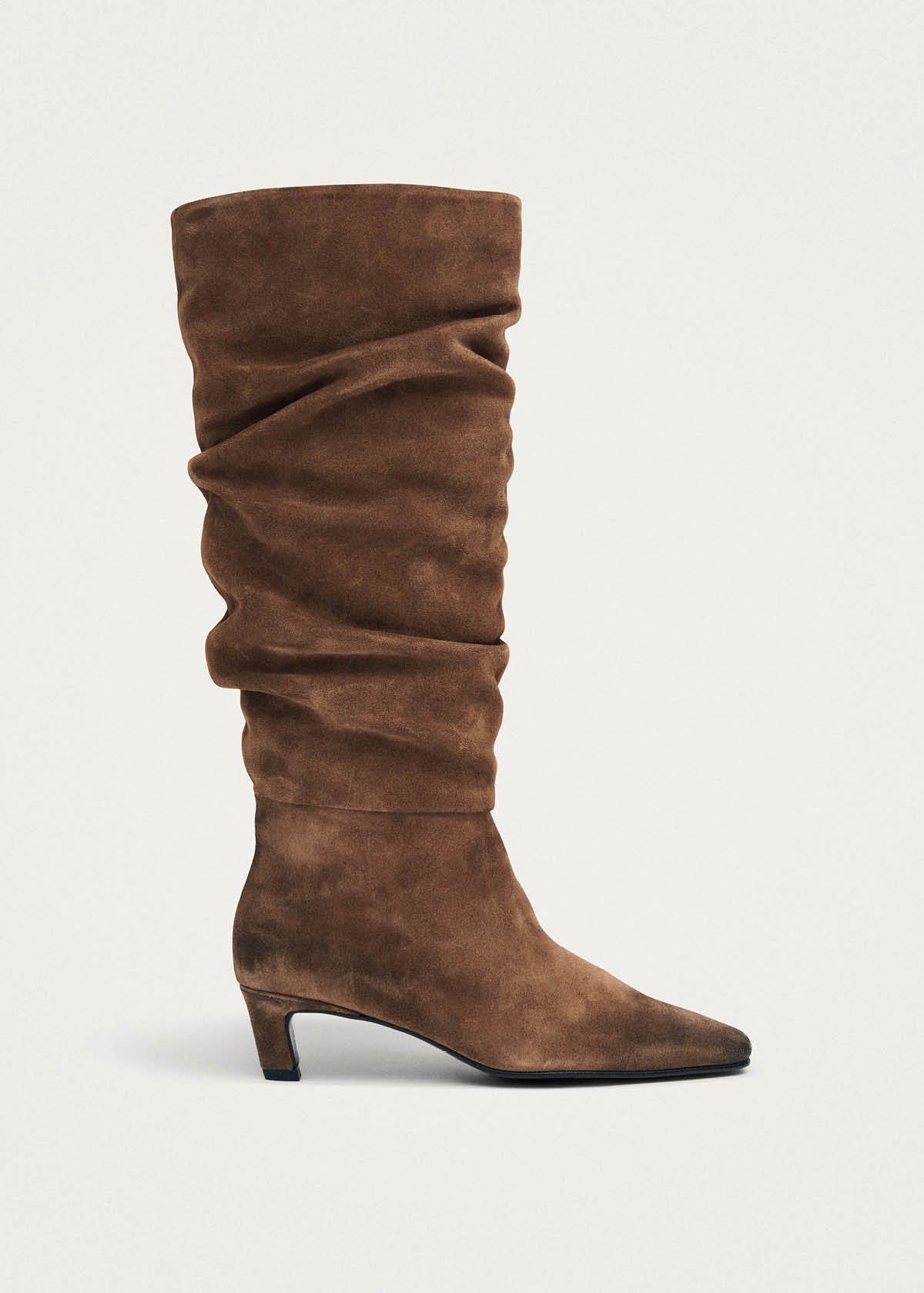 Kalila Botas de Cuero Color Cognac con Efecto Vintage de Gamuza