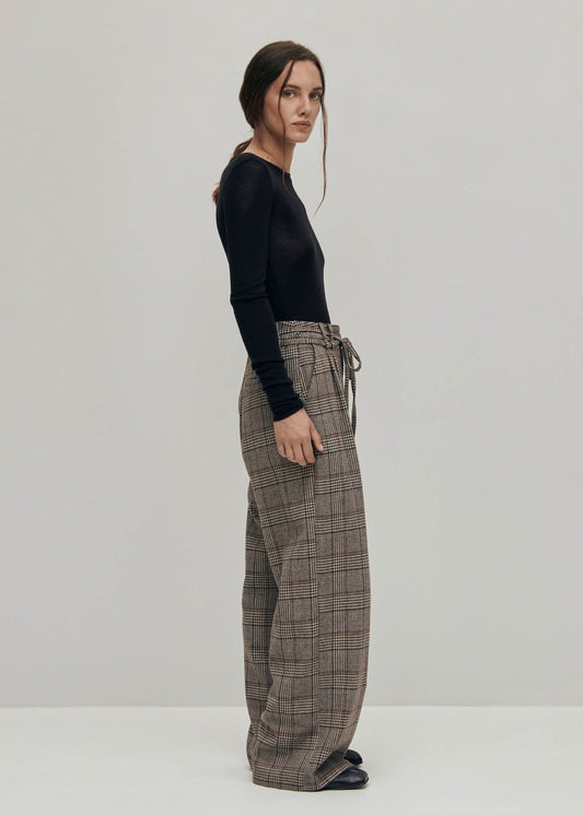 Kathy Checks Brown Pants-image