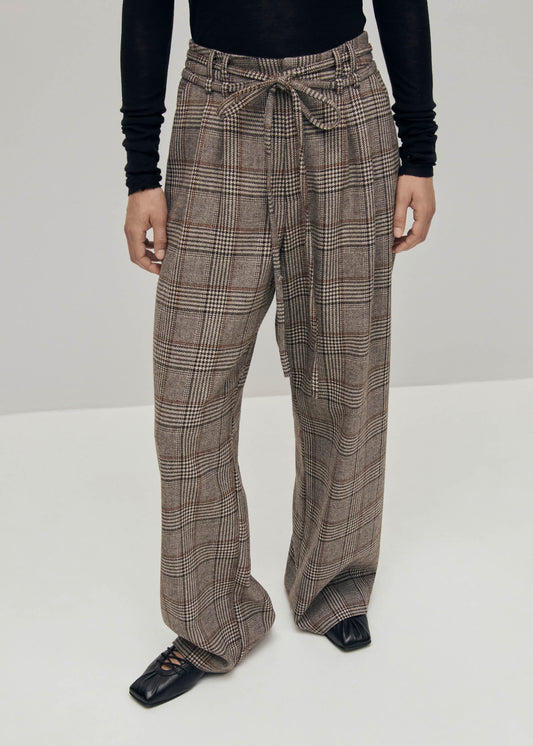 Kathy Checks Brown Pants-image