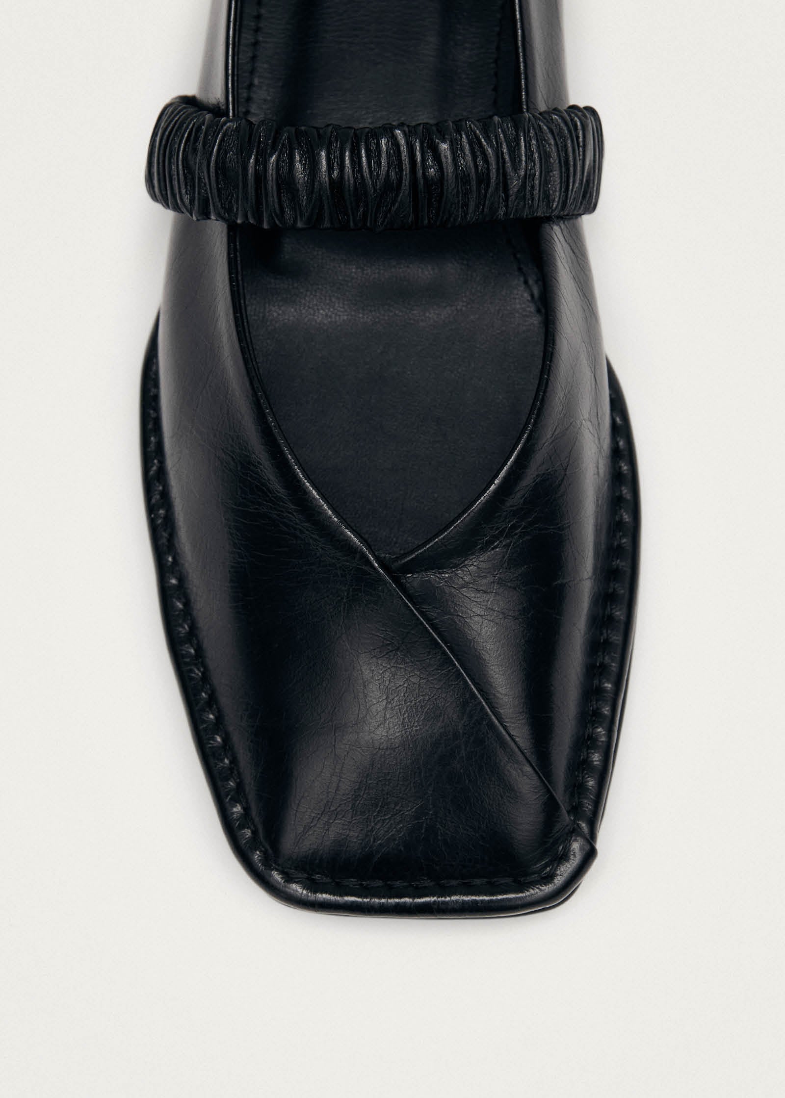 Lautan Black Leather Ballet Flats | ALOHAS