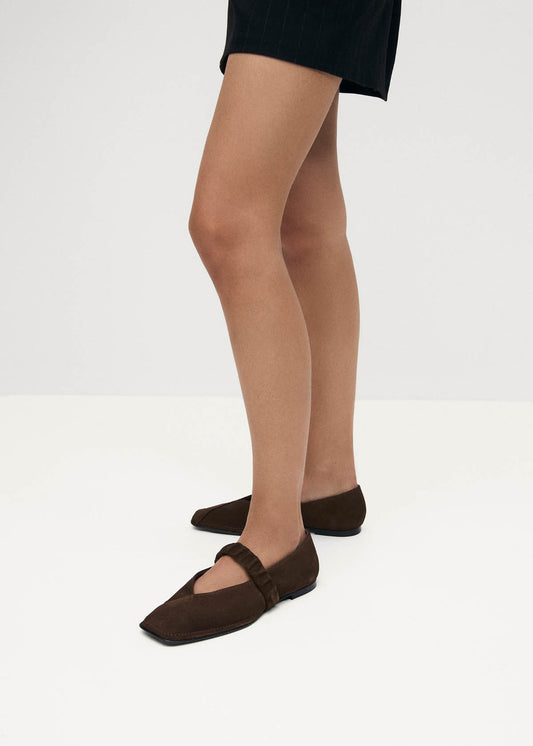 Lautan Ballerine in Pelle Scamosciata Marrone-image