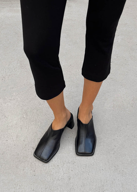 Lex Black Leather Mules-image