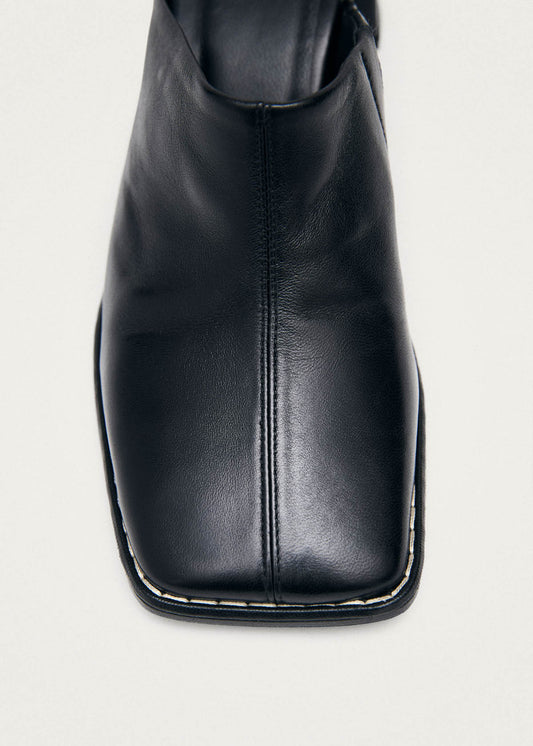 Lex Black Leather Mules-image