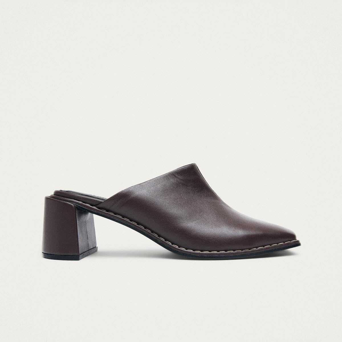 Mules en cuir Lex chocolat noir
