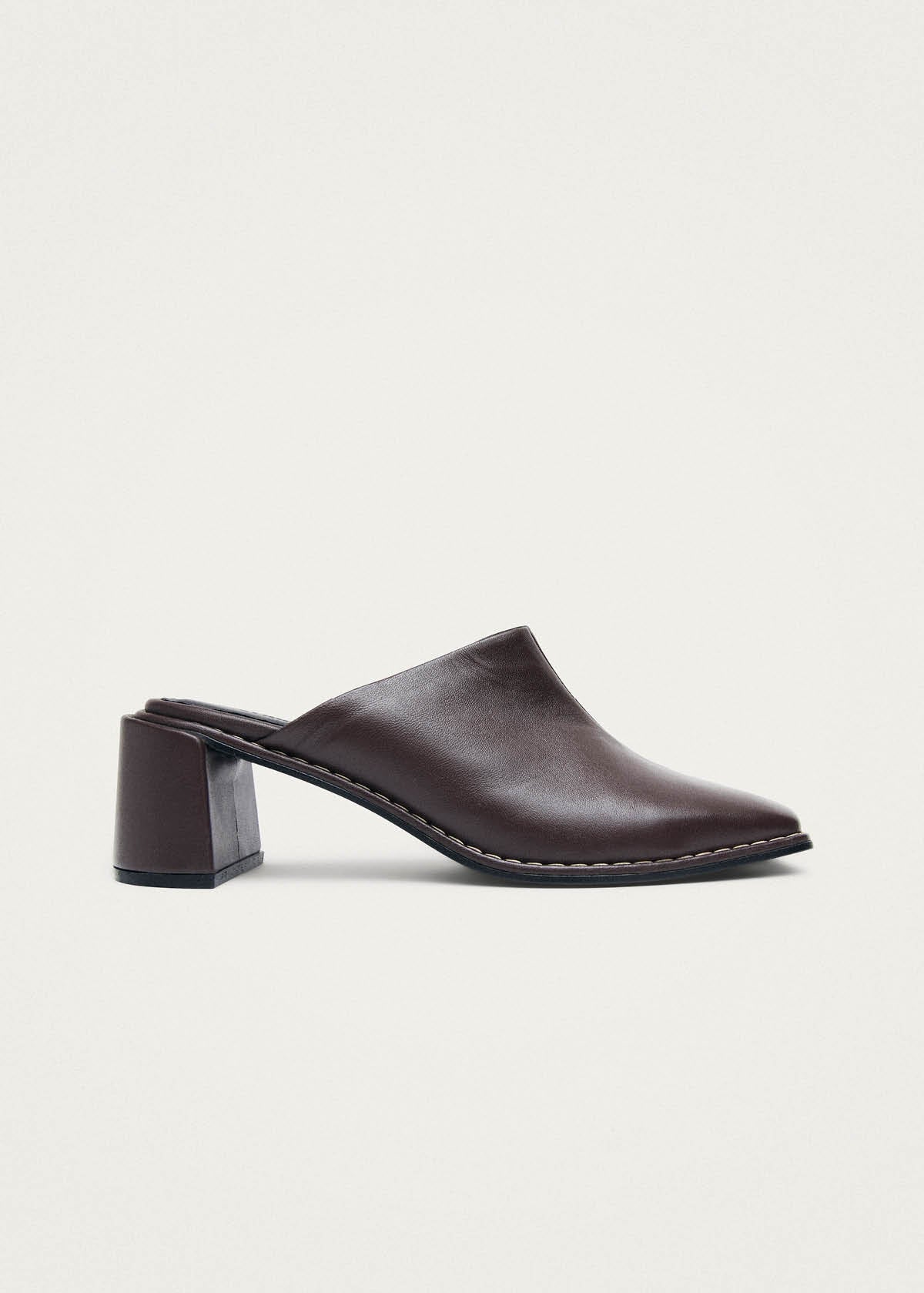 Mules en cuir Lex chocolat noir