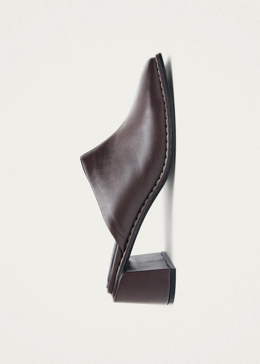 Lex Dark Chocolate Leather Mules-image