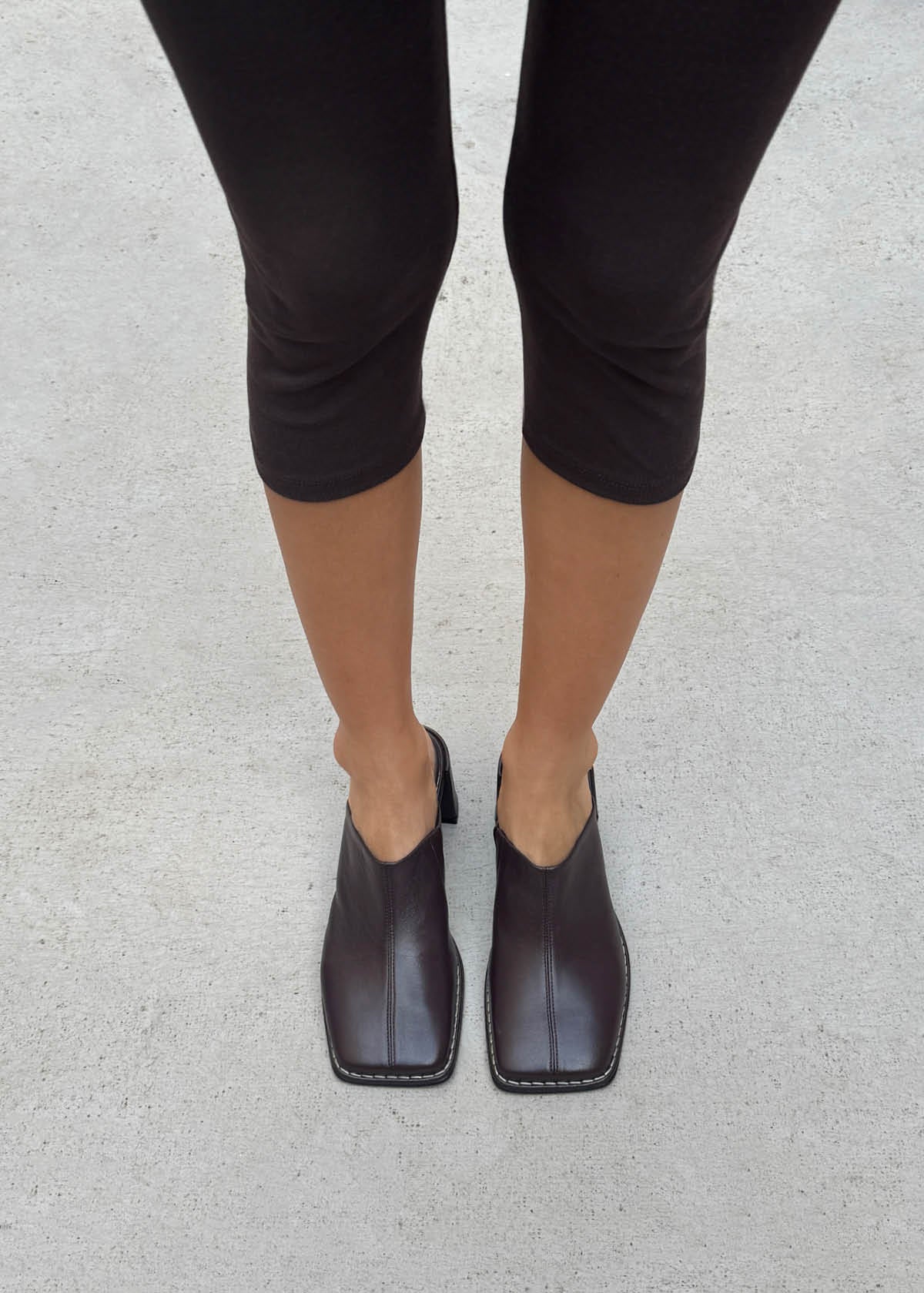 Mules en cuir Lex chocolat noir