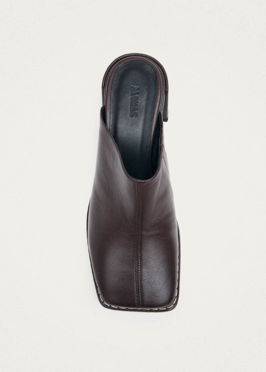 Lex Dark Chocolate Leather Mules-image