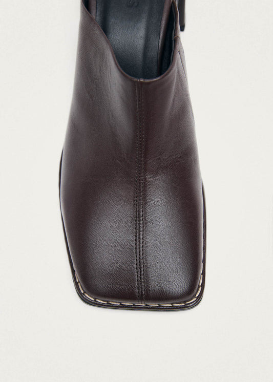 Lex Dark Chocolate Leather Mules-image