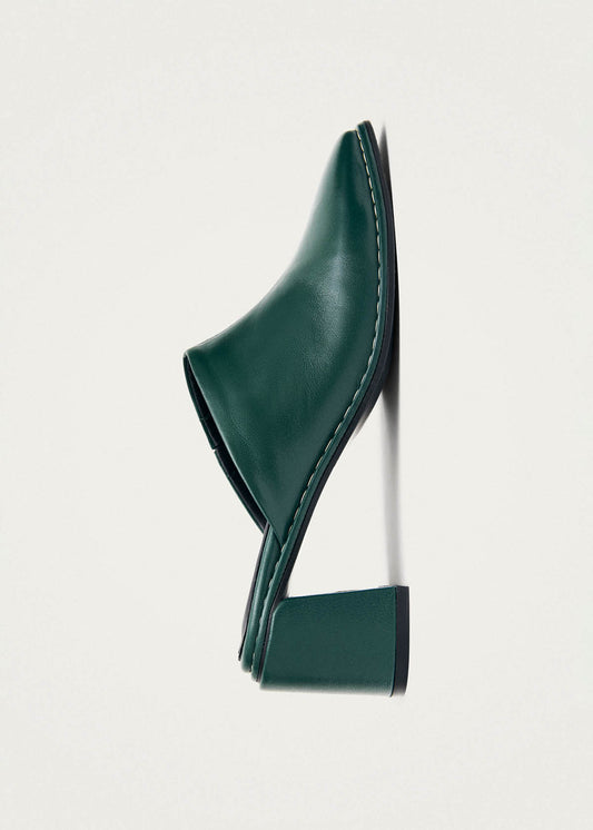 Lex Dark Green Leather Mules-image