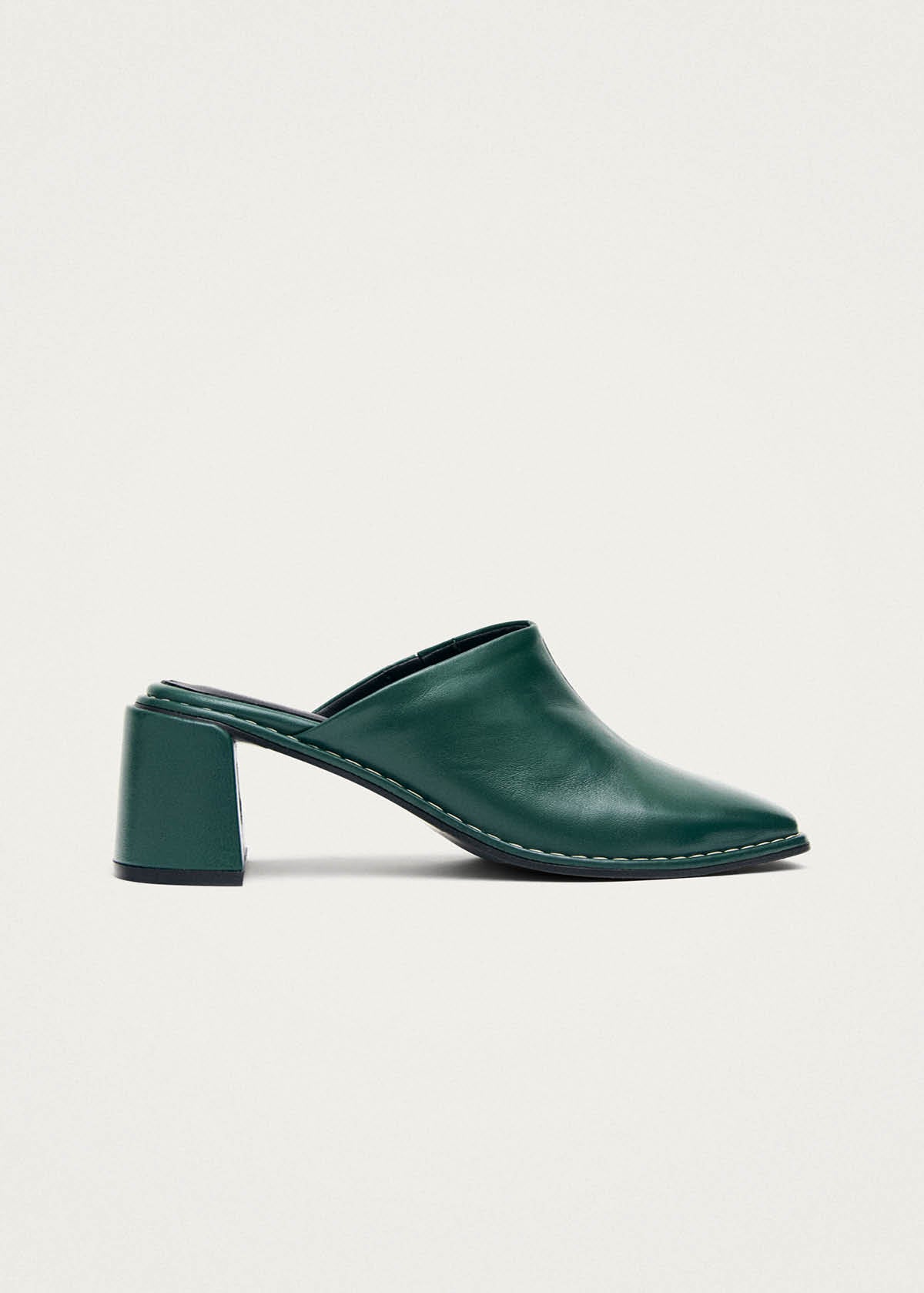 Mules Lex en cuir vert foncé