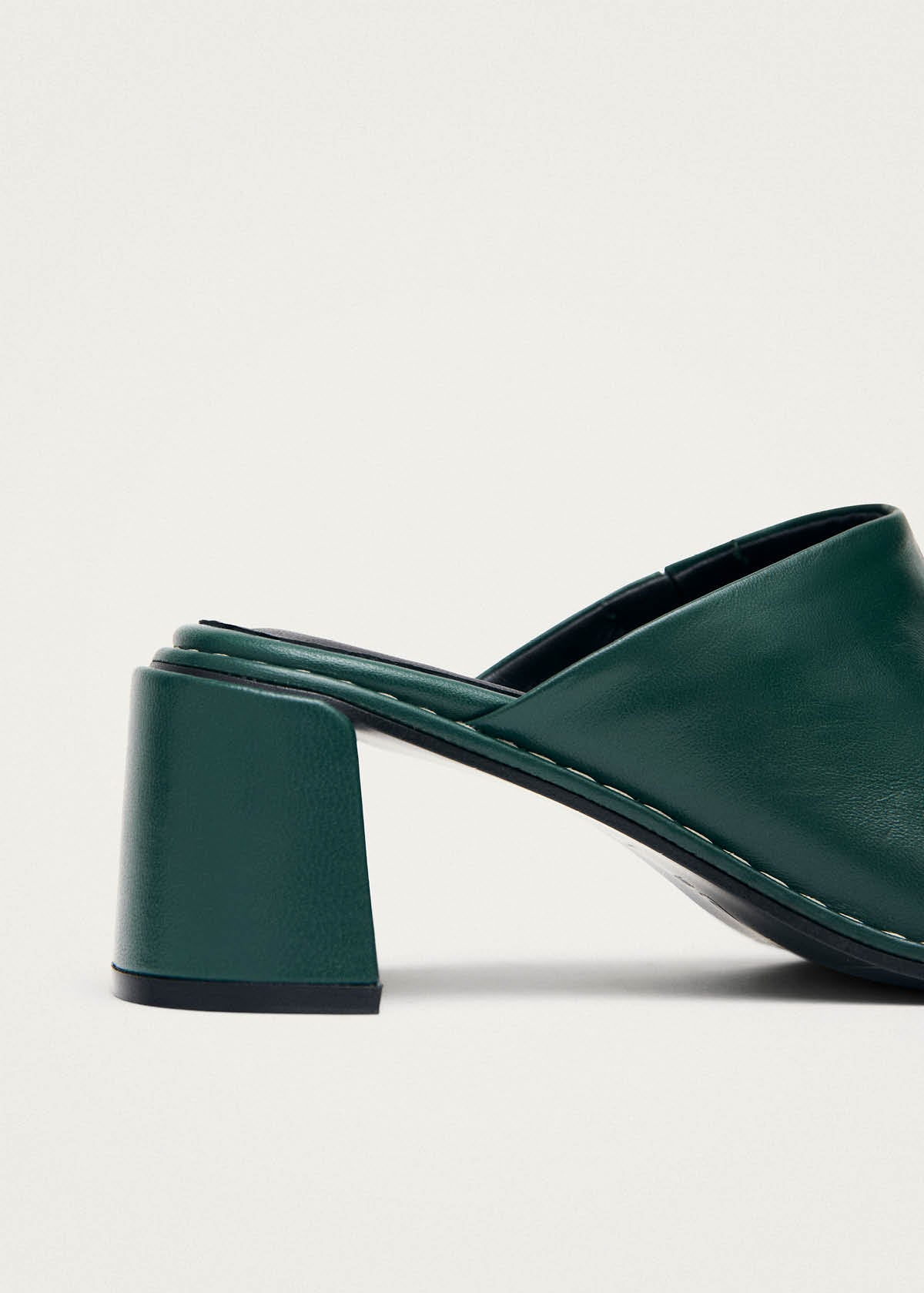 Mules Lex en cuir vert foncé