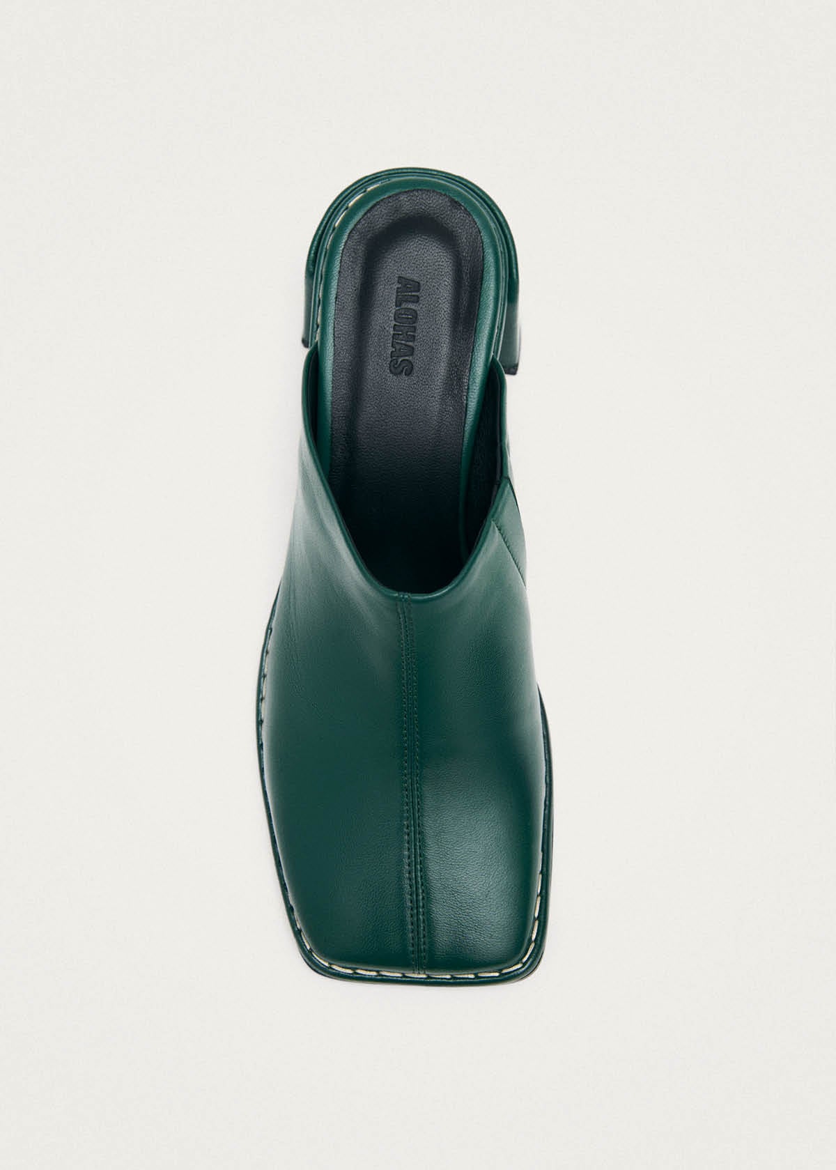 Mules Lex en cuir vert foncé