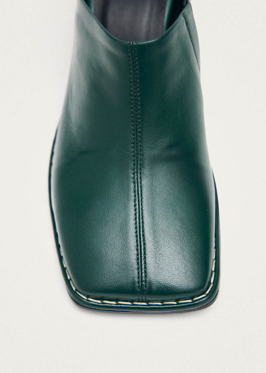 Lex Dark Green Leather Mules-image