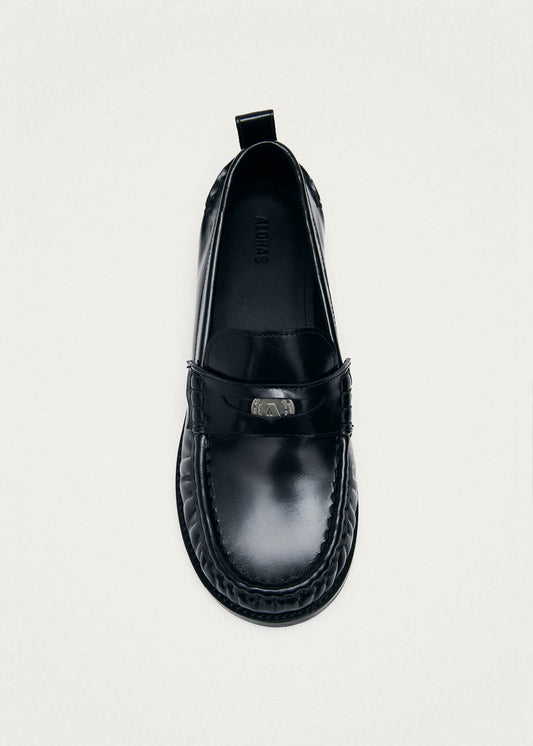 Linden Mocassins En Cuir Noir-image