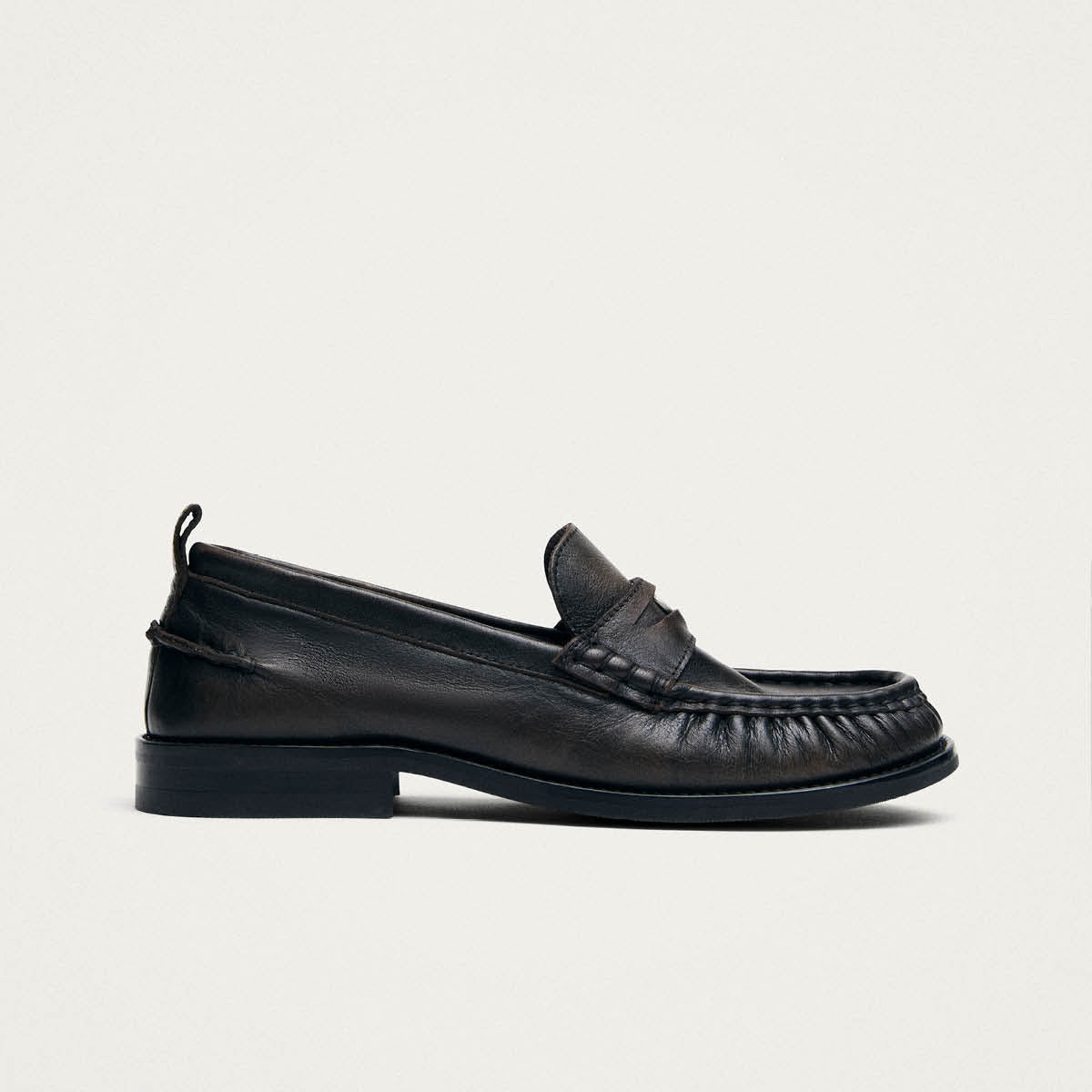 Linden Vintage Effect Brown Leather Loafers