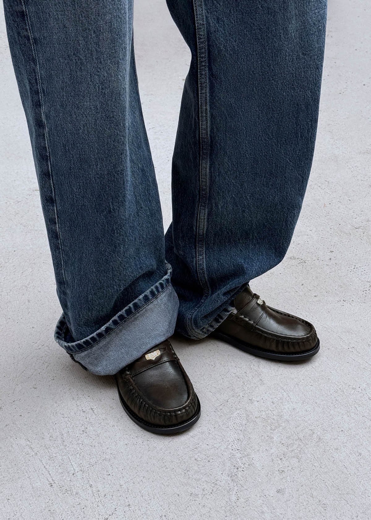 Linden Vintage Effect Brown Leather Loafers