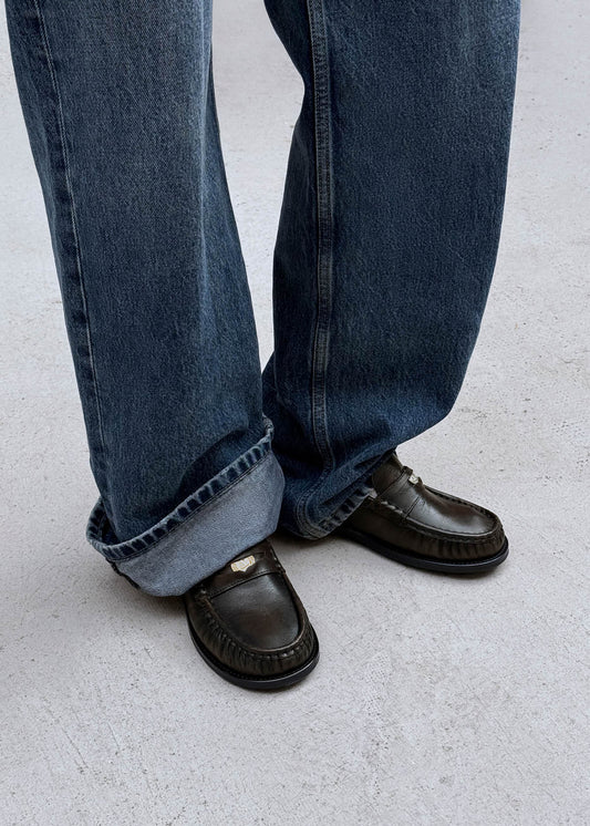 Linden Mocassins en Cuir Marron Effet Vintage-image