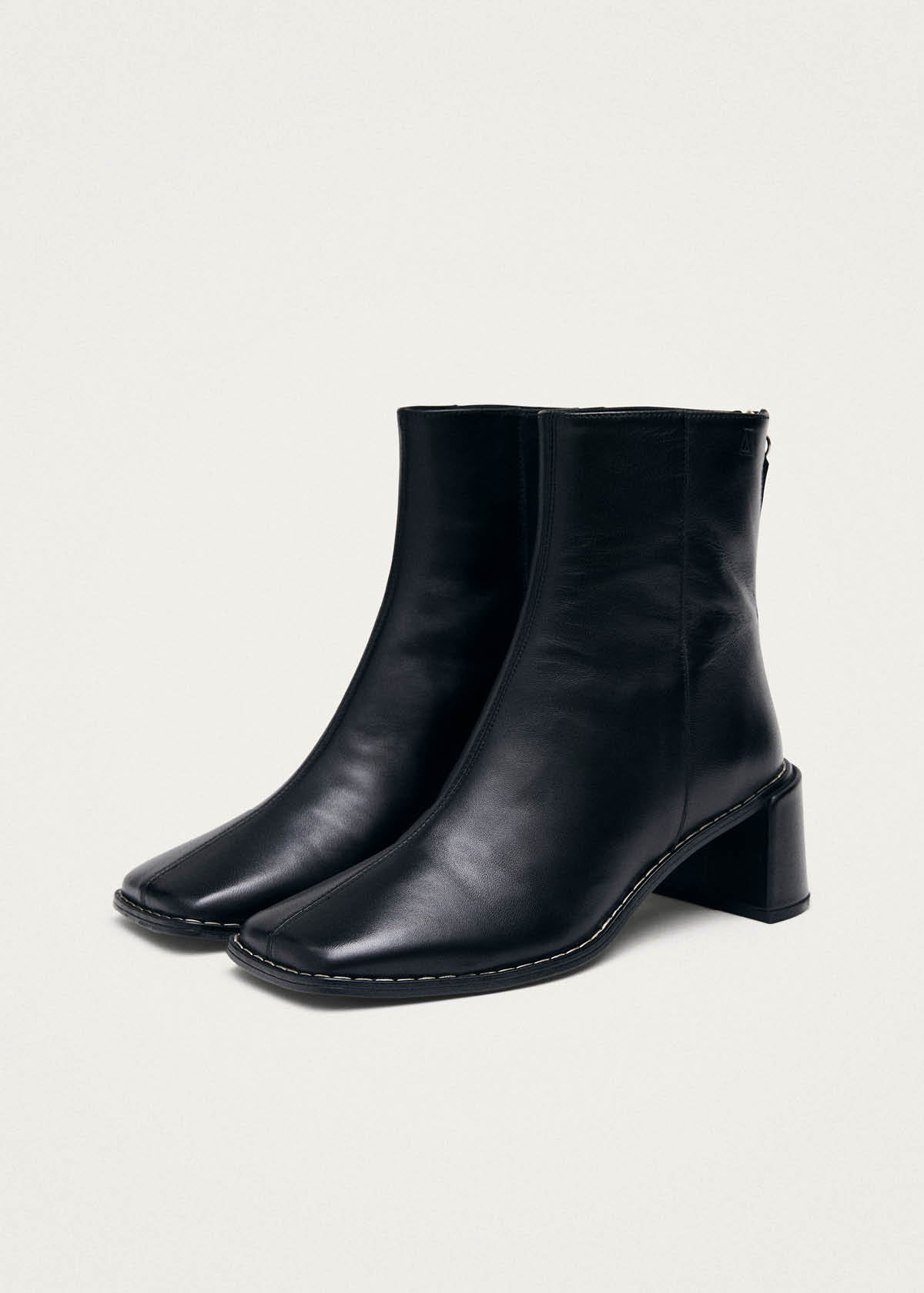 Luc Black Leather Ankle Boots