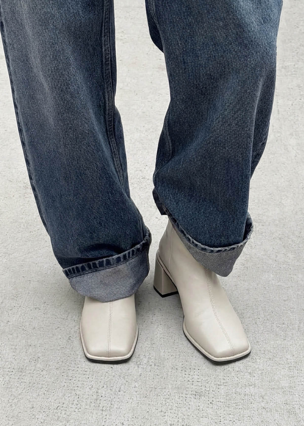 Botines de cuero crema Luc
