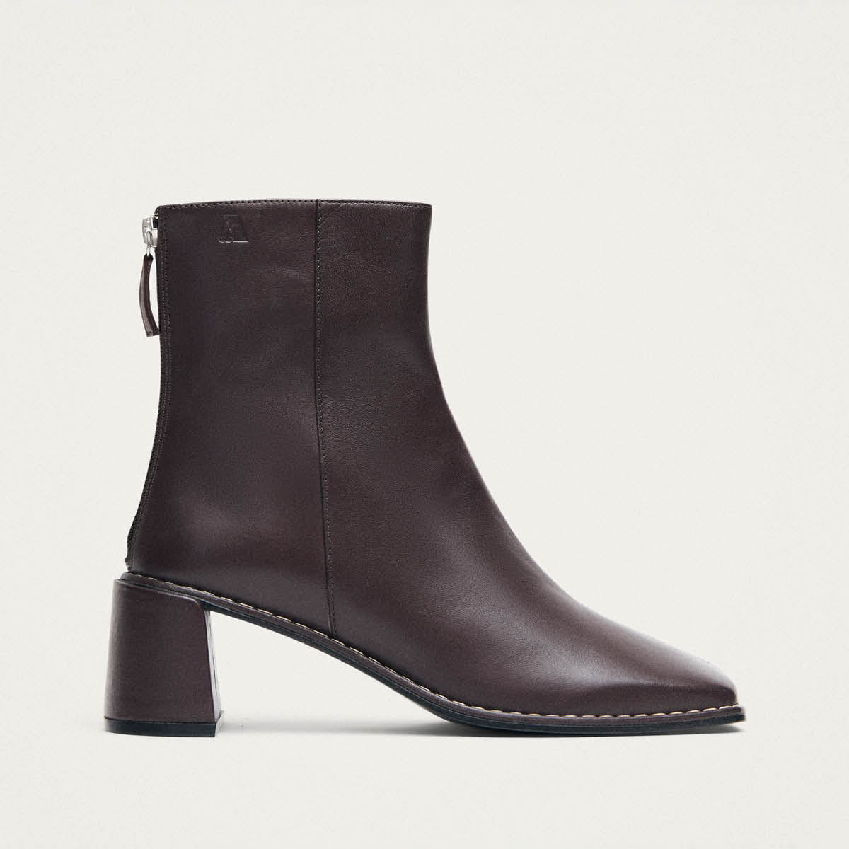 Luc Botines de Cuero Chocolate Oscuro