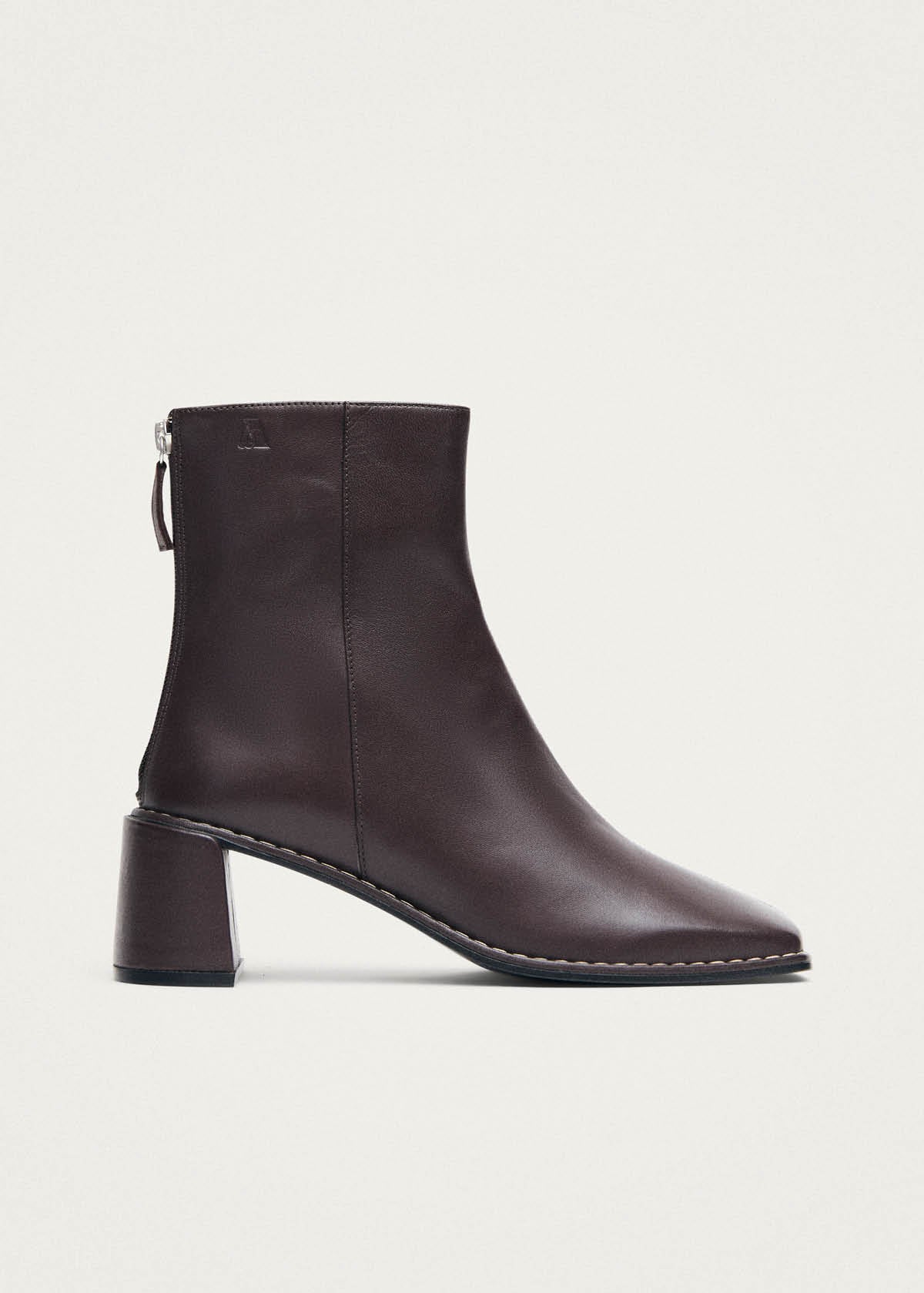 Luc Botines de Cuero Chocolate Oscuro