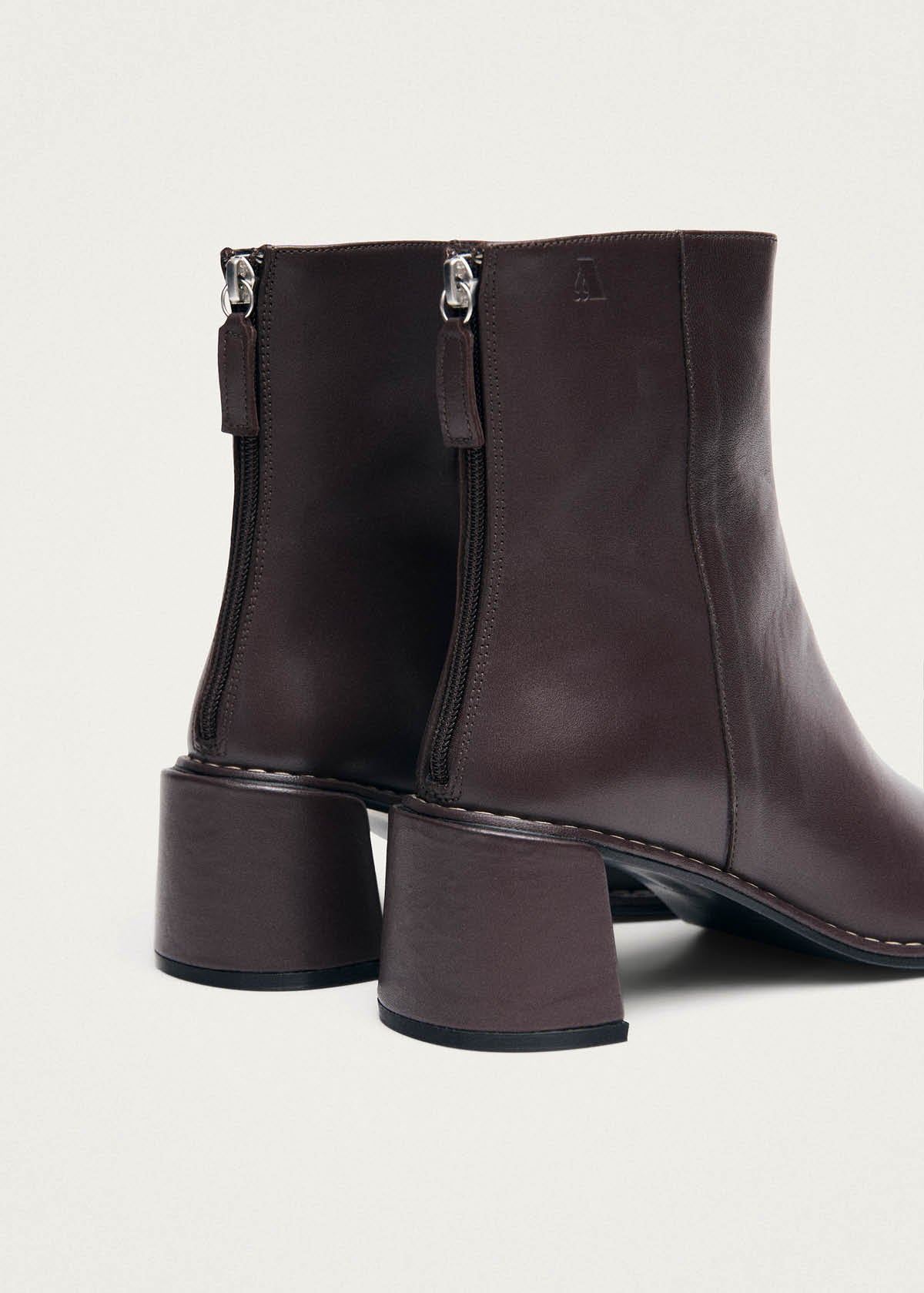 Luc Botines de Cuero Chocolate Oscuro