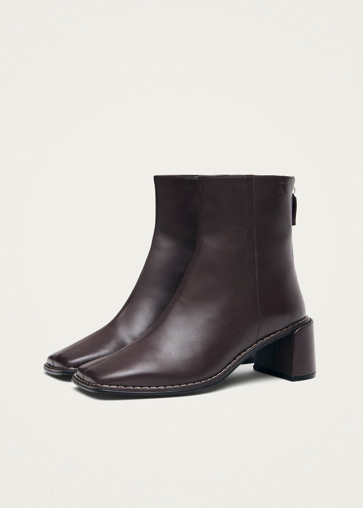 Luc Botines de Cuero Chocolate Oscuro